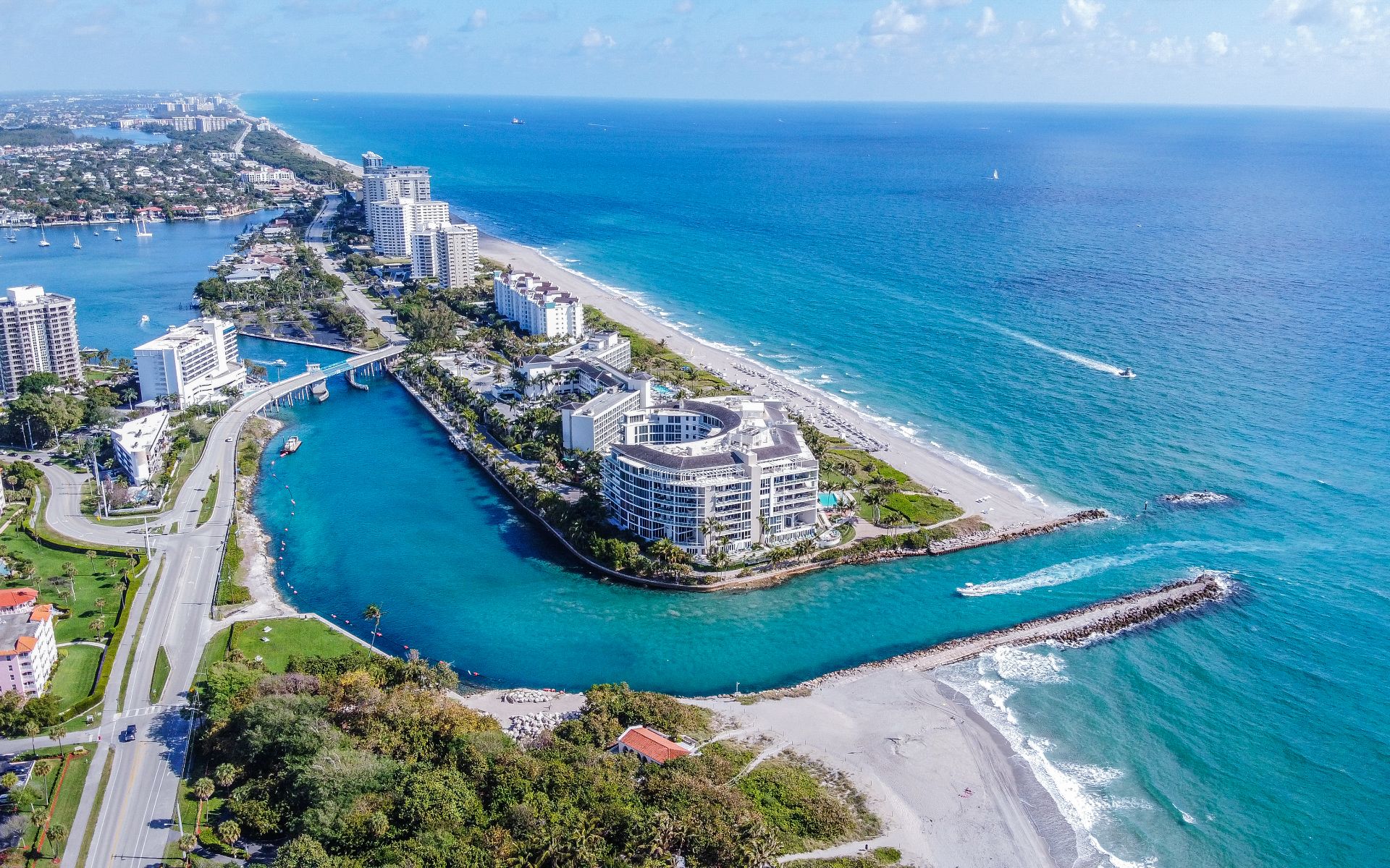 Boca Raton coastline and inlet