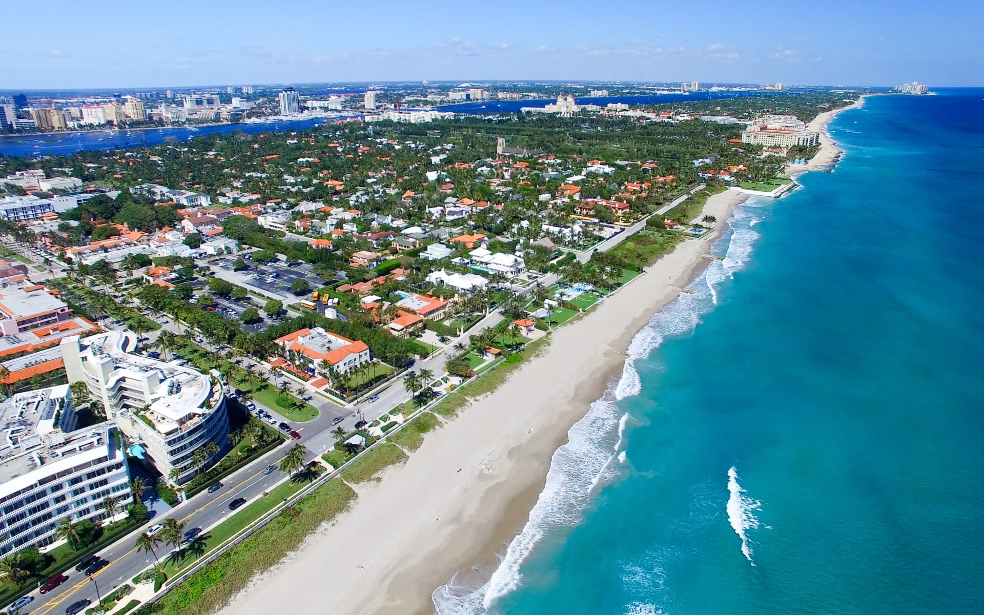 West Palm Beach coastline and skyline